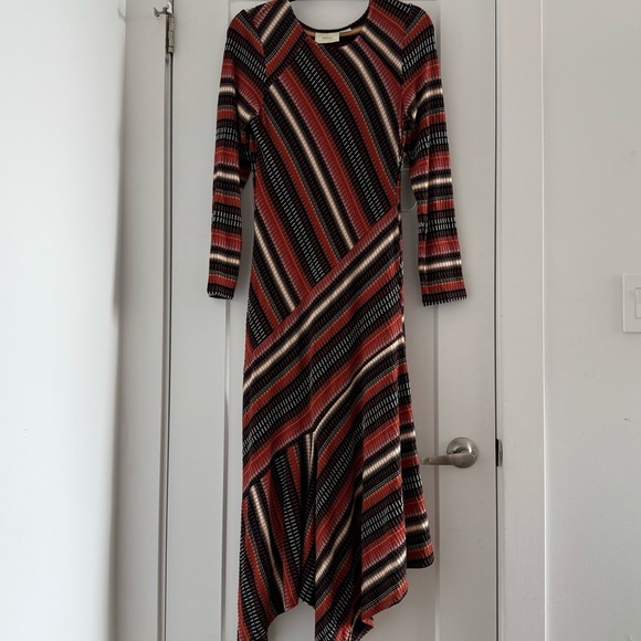 Anthropologie Maeve long sleeve multi stripe knit midi dress - size Medium (M) - Picture 6 of 8